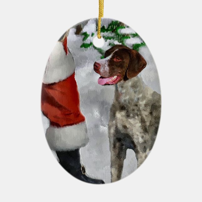 German Shorthaired Pointer Christmas Ornament (Front)