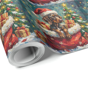 German Shorthaired Pointer Christmas Santa Bag Wrapping Paper