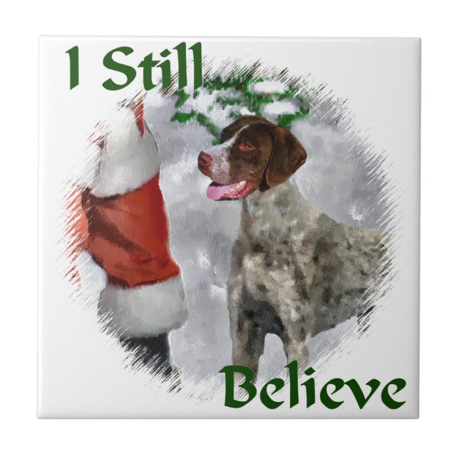 German Shorthaired Pointer Christmas Tile (Front)