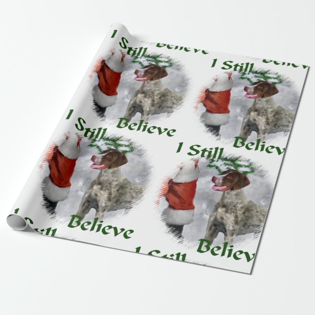 German Shorthaired Pointer Christmas Wrapping Paper (Unrolled)