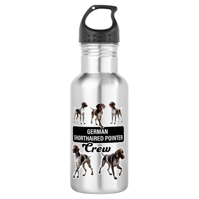 German Shorthaired Pointer Crew  710 Ml Water Bottle (Front)