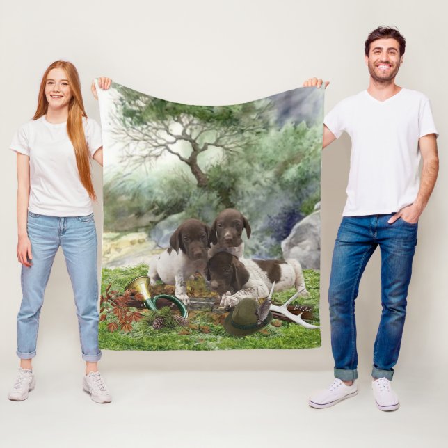 German Shorthaired Pointer cute  puppies      Fleece Blanket (In Situ)