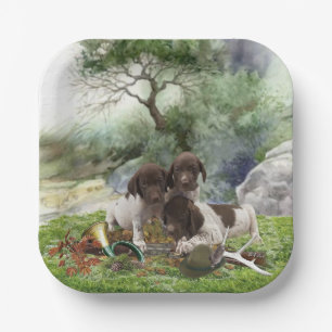 German Shorthaired Pointer cute puppies Paper Plate