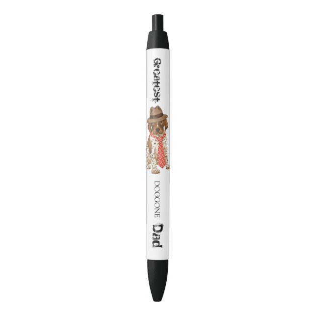 German Shorthaired Pointer Dad Black Ink Pen (Front Vertical)