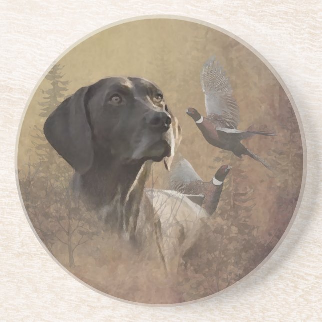 German Shorthaired Pointer ,Deutsch Kurzhaar Tapes Coaster (Front)