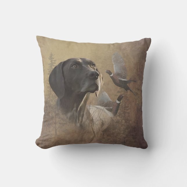 German Shorthaired Pointer ,Deutsch Kurzhaar Tapes Cushion (Front)