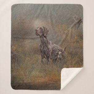 German Shorthaired Pointer ,Deutsch Kurzhaar Tapes Sherpa Blanket