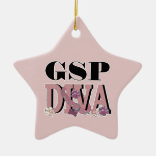 German Shorthaired Pointer DIVA Ceramic Tree Decoration