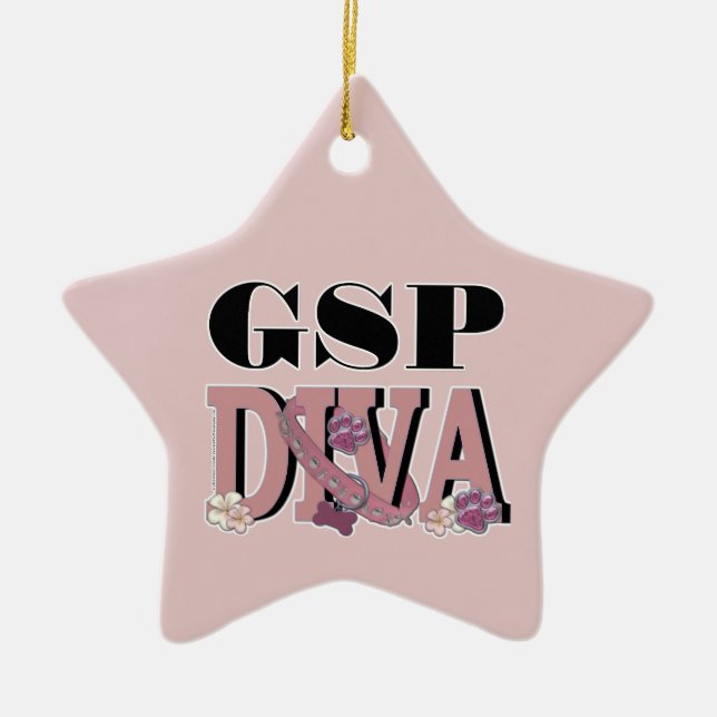 German Shorthaired Pointer DIVA Ceramic Tree Decoration (Front)