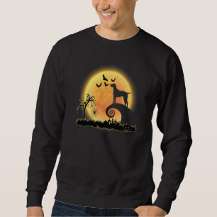 German Shorthaired Pointer Dog And Moon  Halloween Sweatshirt