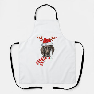 German Shorthaired Pointer Dog Antlers Santa Chris Apron