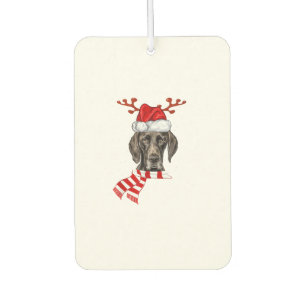 German Shorthaired Pointer Dog Antlers Santa Chris Car Air Freshener