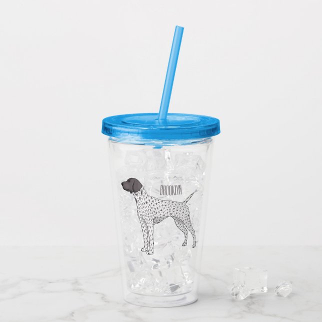 German Shorthaired Pointer dog cartoon  Acrylic Tumbler (Back Ice)