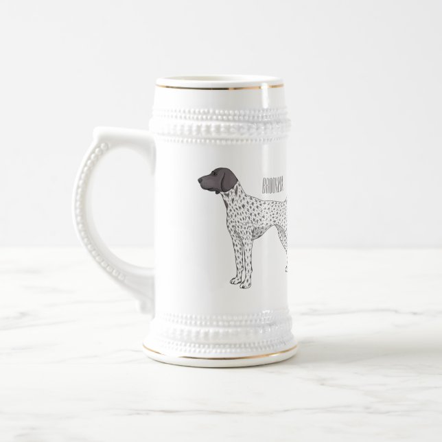 German Shorthaired Pointer dog cartoon Beer Stein (Left)