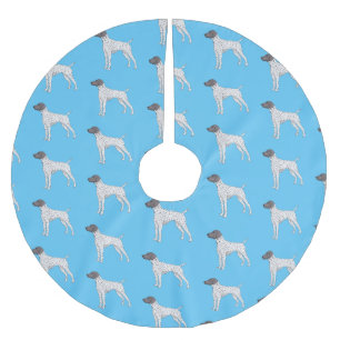 German Shorthaired Pointer dog cartoon  Brushed Polyester Tree Skirt