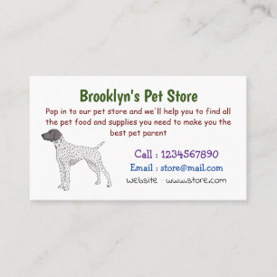 German Shorthaired Pointer dog cartoon Business Card