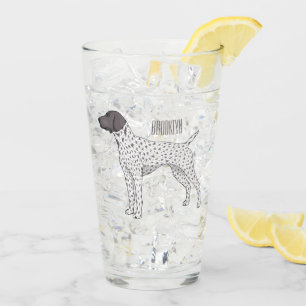 German Shorthaired Pointer dog cartoon Glass