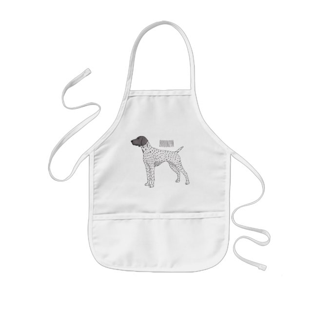 German Shorthaired Pointer dog cartoon  Kids Apron (Front)