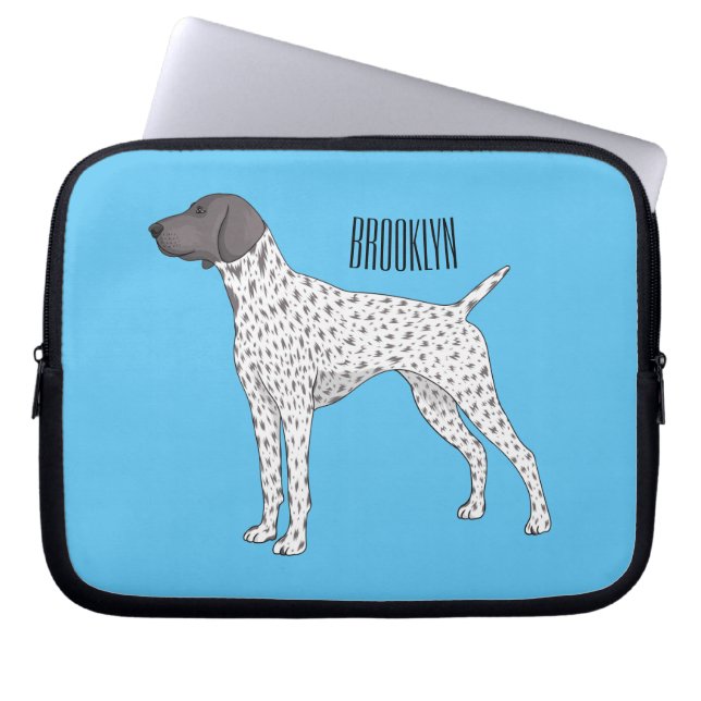German Shorthaired Pointer dog cartoon Laptop Sleeve (Front)