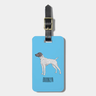 German Shorthaired Pointer dog cartoon Luggage Tag
