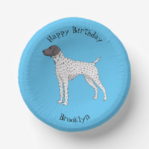 German Shorthaired Pointer dog cartoon Paper Plate