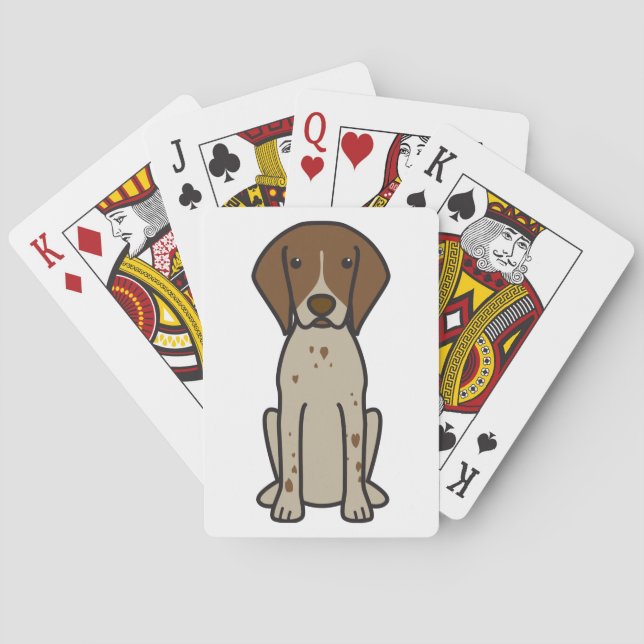 German Shorthaired Pointer Dog Cartoon Playing Cards (Back)