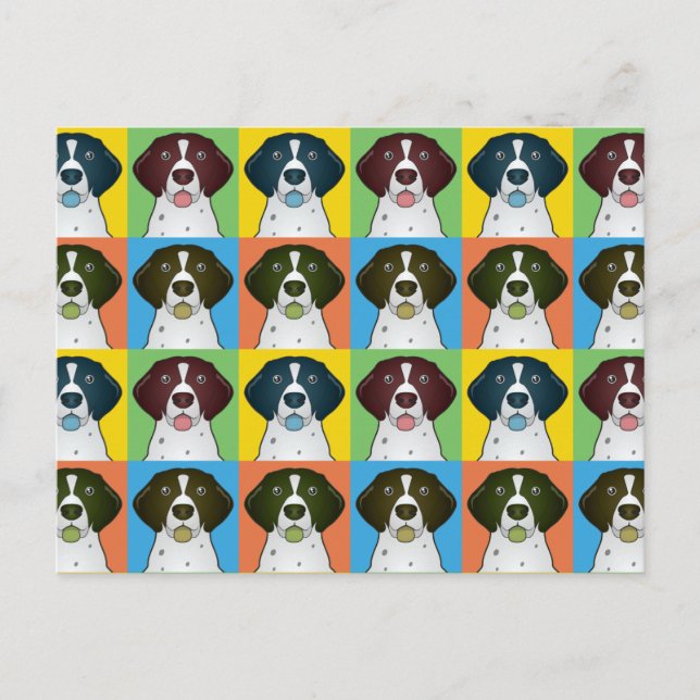 German Shorthaired Pointer Dog Cartoon Pop-Art Postcard (Front)