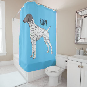 German Shorthaired Pointer dog cartoon Shower Curtain