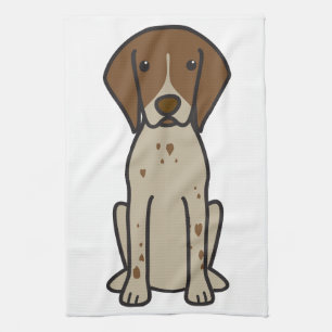German Shorthaired Pointer Dog Cartoon Tea Towel