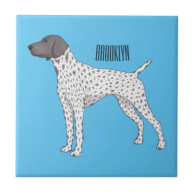 German Shorthaired Pointer dog cartoon Tile (Front)