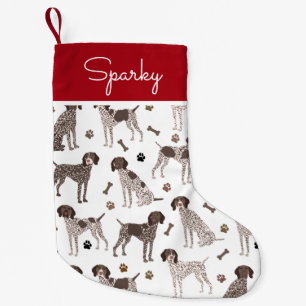 German Shorthaired Pointer Dog Custom Name Small C Christmas Stocking