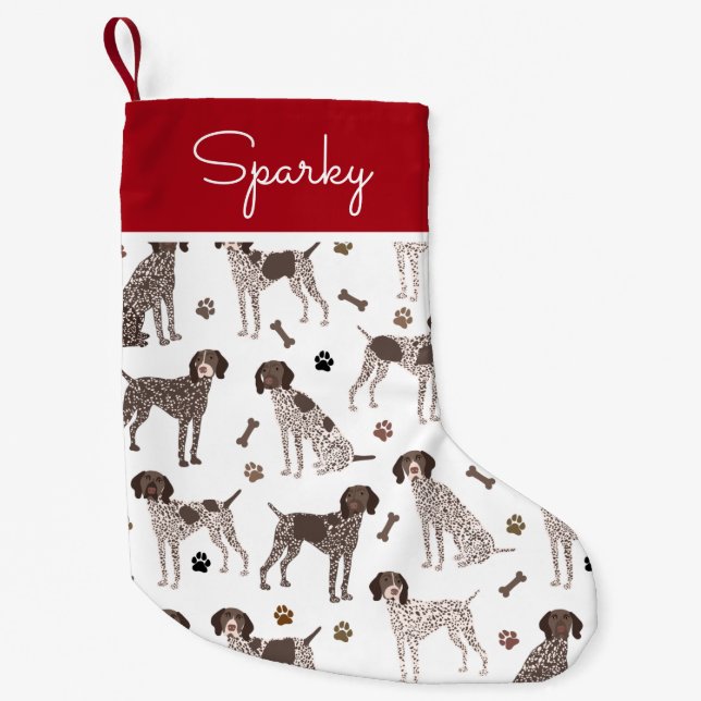 German Shorthaired Pointer Dog Custom Name Small C Christmas Stocking (Front)