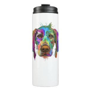 German Shorthaired Pointer Dog Face Colourful Pop  Thermal Tumbler