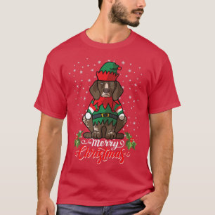 German Shorthaired Pointer Dog Greets Merry Christ T-Shirt