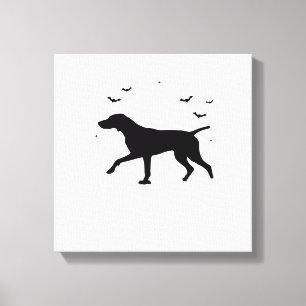 German Shorthaired Pointer Dog Halloween Moon Sil Canvas Print