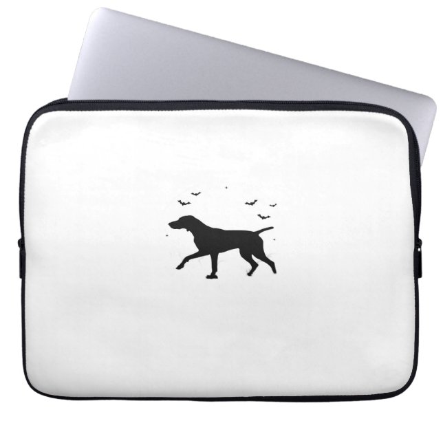 German Shorthaired Pointer Dog  Halloween Moon Sil Laptop Sleeve (Front)