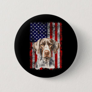 German Shorthaired Pointer Dog Lover US Flag 4th 6 Cm Round Badge