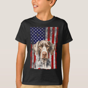 German Shorthaired Pointer Dog Lover US Flag 4th T-Shirt