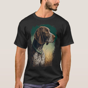 German Shorthaired Pointer Dog Portrait Tie and Dy T-Shirt