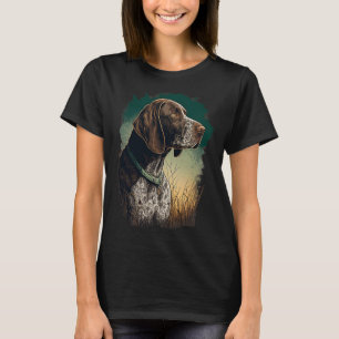 German Shorthaired Pointer Dog Portrait Tie and Dy T-Shirt