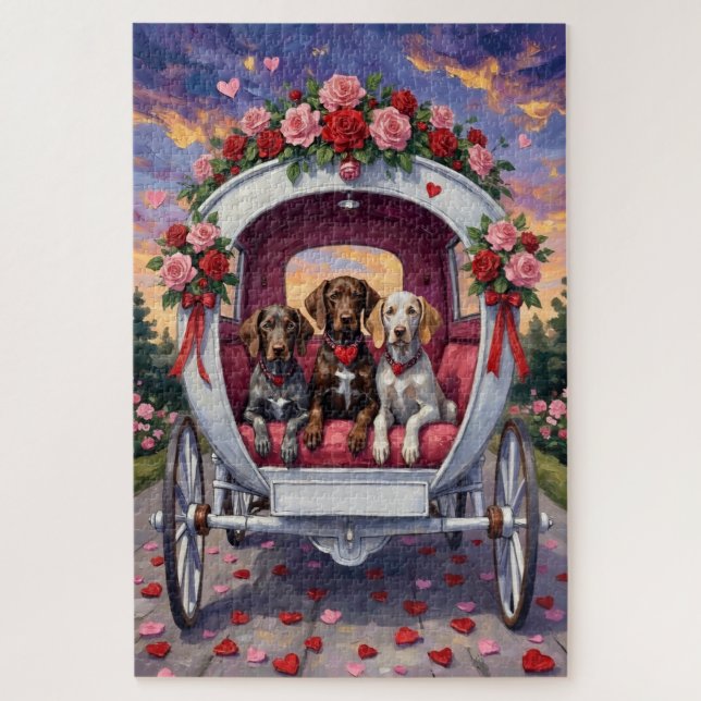 German Shorthaired Pointer  Dog Valentine's Day  Jigsaw Puzzle (Vertical)