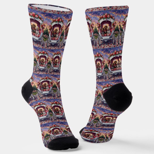 German Shorthaired Pointer  Dog Valentine's Day  Socks (Angled)