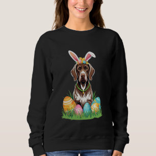 German Shorthaired Pointer Dog with Bunny Ears Eas Sweatshirt