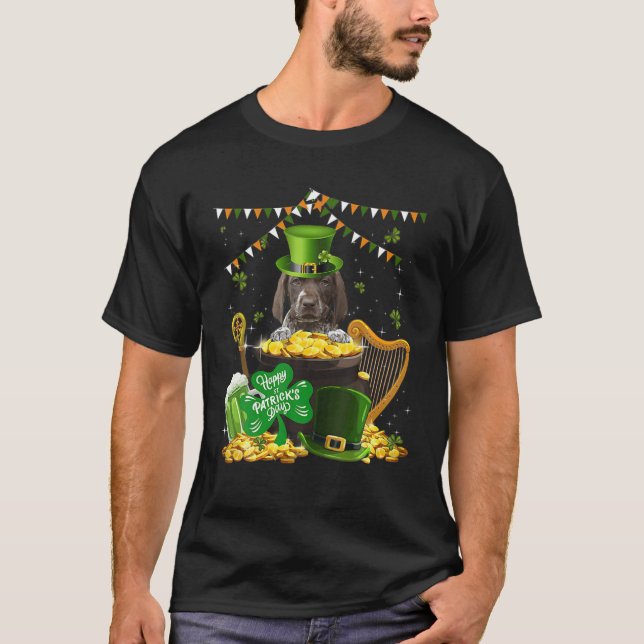 German Shorthaired Pointer Dogs Lover Funny Irish T-Shirt (Front)