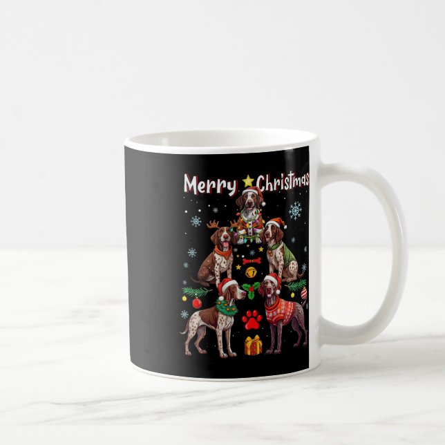German Shorthaired Pointer Dogs Merry Christmas Tr Coffee Mug (Right)