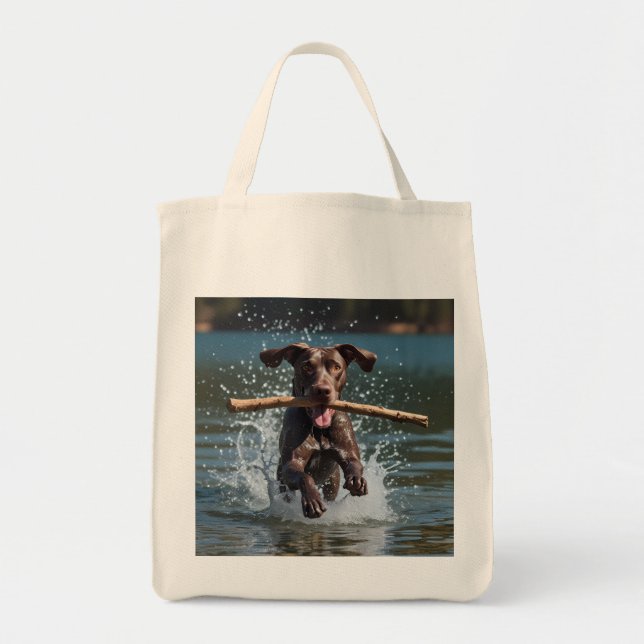 German Shorthaired Pointer Elegant GroceryTote Bag (Front)
