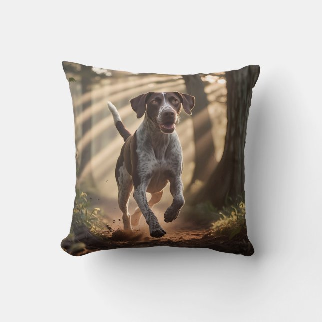 German Shorthaired Pointer Elegant Throw Pillow (Front)