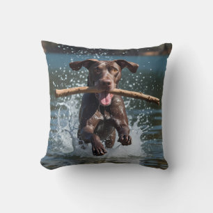 German Shorthaired Pointer Elegant Throw Pillow