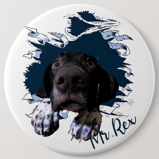 German Shorthaired Pointer,funny face 6 Cm Round Badge (Front)
