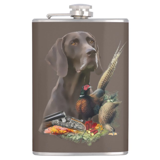 German Shorthaired Pointer GSP   Hip Flask (Front)